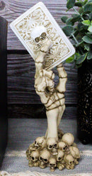 God of Gamblers Gothic Skeleton Skeletal Hand Holding Death Ace Card Figurine