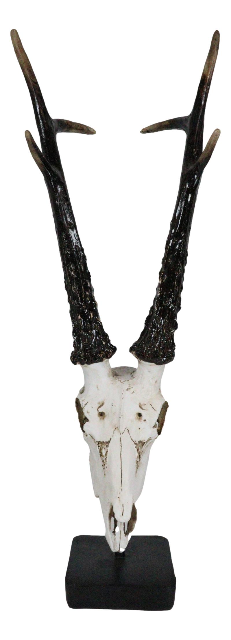 Large 19"H Rustic African Gazelle Antelope Bust Head Sculpture With Trophy Base