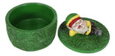 Gypsy Life Rasta Gnome Smoking On Bed Of Green Leaves Trinket Jewelry Stash Box