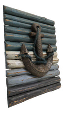 Rustic Beach Nautical Marine Ship Anchor With Ropes Wood Panel Wall Decor Plaque
