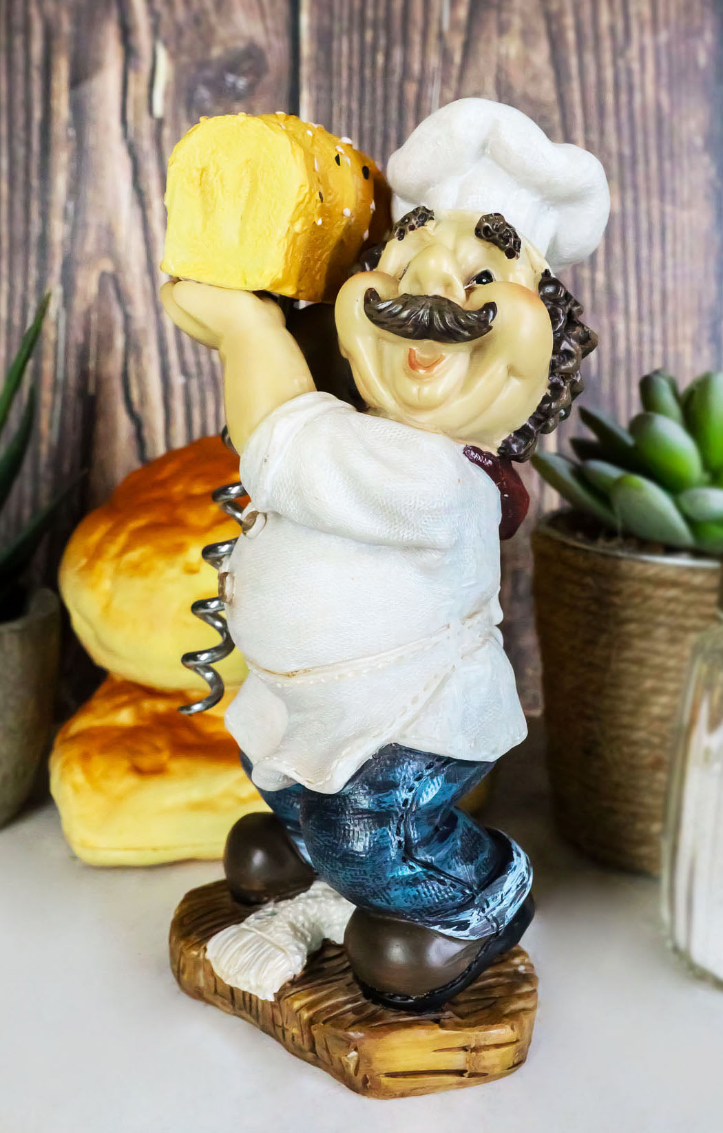 Ebros Gift Whimsical Hand Painted Novelty Corkscrew Wine Bottle Cork Opener Party Hosting Beverage Accessory Home And Kitchen Decor Organizer (Bakery Baguette Chef) - Ebros Gift