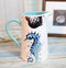 Nautical Marine Blue White Seahorse Ceramic Hot Or Cold Drink Jug Pitcher 35oz