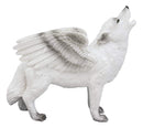 Ebros Snow Angel Wings Native Tribal Howling Wolf Totem Spirit Figurine Collection 6"L