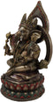 Ebros 8" Tall Hindu Elephant God Ganesha Sitting On Giant Lotus Throne Figurine