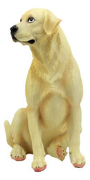 Sitting Adorable Yellow Labrador Retriever Statue 8.5"H Golden Retriever Dog