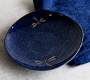 Pack Of 6 Made In Japan Blue Tombo Dragonfly Small Appetizer Salad Coupe Plate