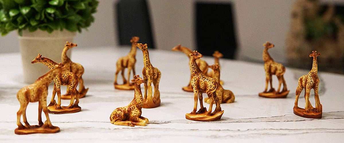 Ebros Set of 12 Miniature 4 Poses Safari Giraffe Figurines 3.5" Height Decor