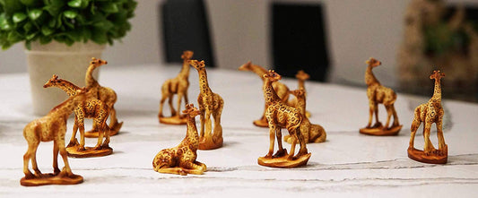 Ebros Set of 12 Miniature 4 Poses Safari Giraffe Figurines 3.5" Height Decor