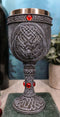 Ebros Celtic Knotwork Twin Dragons Protecting Blood Vial Gemstone Wine Goblet Cup