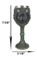 Ebros Wicca Mystical Witching Hour Black Cat Wine Goblet 7oz Cats Celtic Chalice Cup