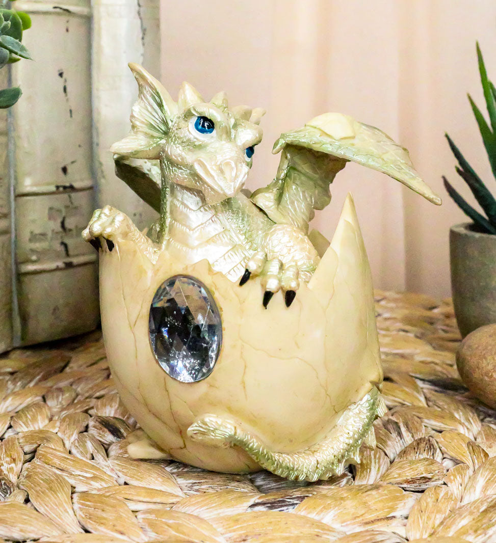 Ebros April Birthstone Dragon Egg Statue Diamond Gem Birthday Dragon Hatchling Figurine Fantasy Collector