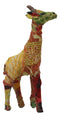 Safari Tall Giraffe Hand Crafted Paper Mache In Colorful Sari Fabric Figurine