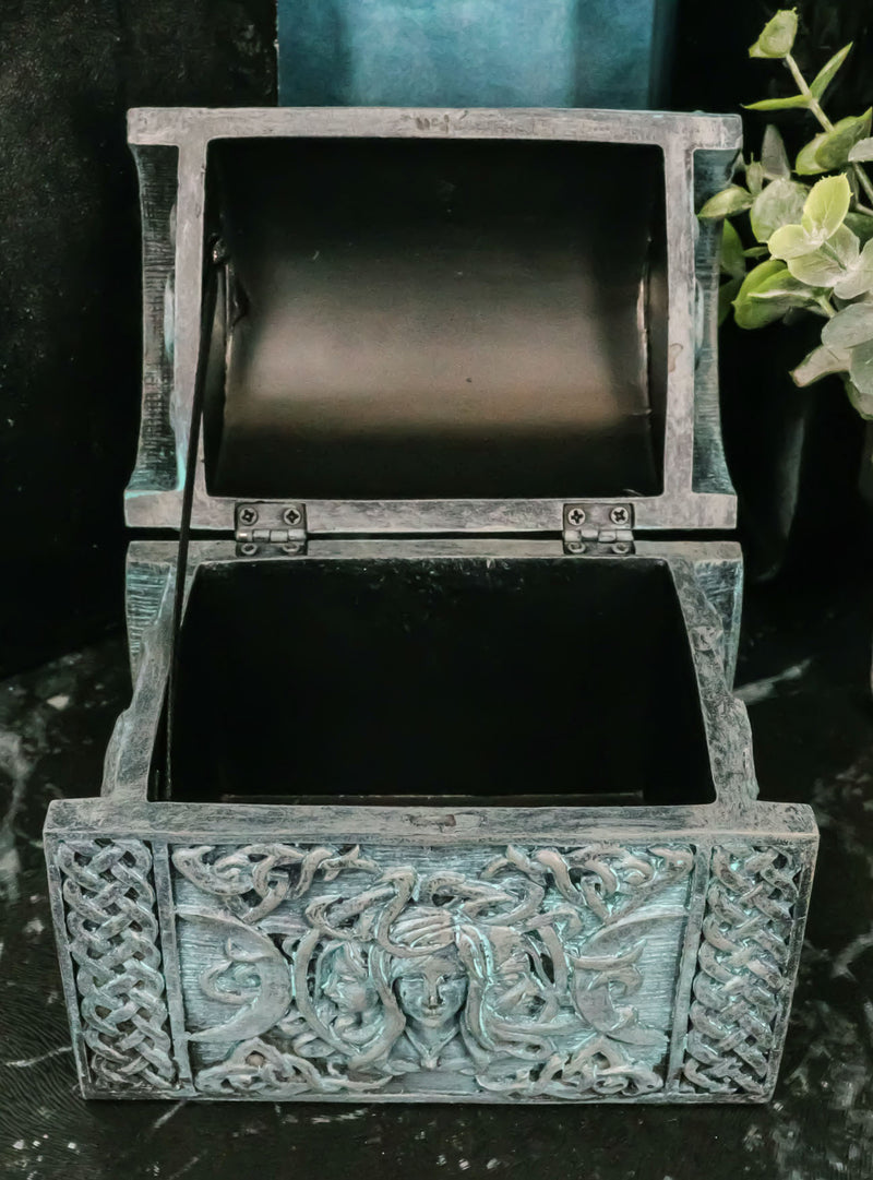 Ebros Celtic Triple Goddess Mother Maiden Crone Decorative Jewelry Box 4.75"W