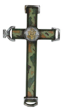 Western United States Army Military Eagle Medallion in Camo Green Wall Cross