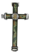 Western United States Army Military Eagle Medallion in Camo Green Wall Cross