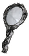 Wicca Macabre Gothic Vampire Bats Crescent Moon Crater Skull Hand Mirror Decor