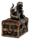 Bronzed Mermaid Nerida Resting On Sunken Treasure Jewelry Box Figurine 5.25"L
