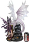 Large 22.75"H Red Reptile Fairy With Roaring White Dragon By Treasures Statue