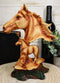 Rustic Western Stallion Horse Bust With Mustang Sculpture In Faux Wood Finish