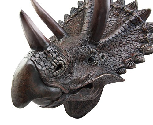 Ebros Jurassic Triceratops Wall Head Large 15.25" H Hanging Wall Decor Plaque - Ebros Gift
