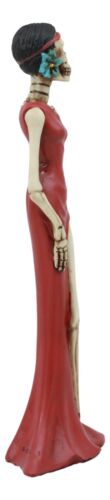 Ebros Day of The Dead Elegant Skeleton Lady in Red Gown Statue 8" H for Dias De Muertos Or Halloween Decor Figurine As Decorations of Skulls, Skeletons and Ossuary Sculptures