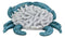 Ebros Ocean Blue Crab With White Corals Exoskeleton Shell Decorative Statue