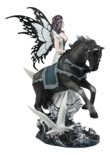 Nene Thomas Lamentation of Swans Masquerade Fairy Riding On Black Horse Statue