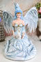 Winter Fire Ice Fairy Angel Queen in Corset Gown With Bunny Rabbit Figurine