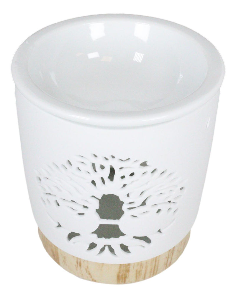 Wicca Celtic Tree Of Life Filigree Cutout Ceramic Votive Candle Oil Tart Warmer