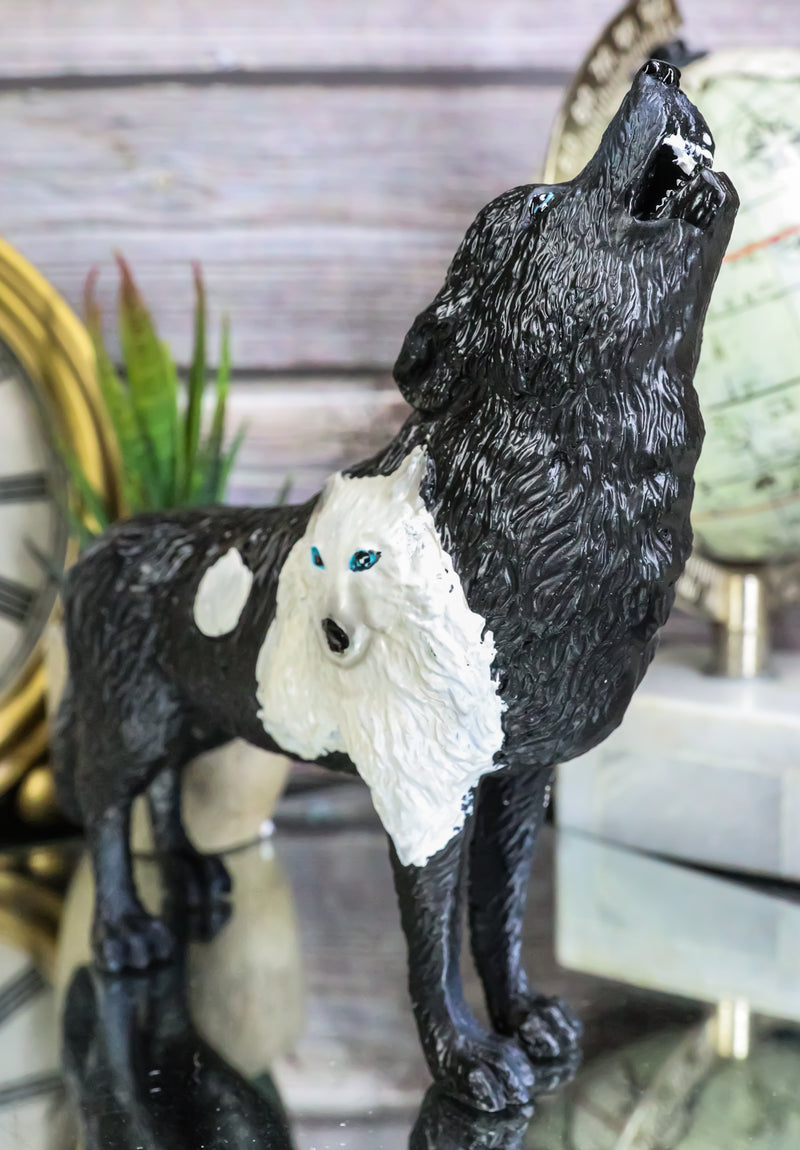 Shadow Moon Snow Native Tribal Howling Wolf Totem Spirit Figurine 6.25"L