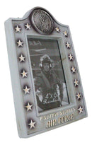 Patriotic United States Air Force Eagle Rank Stars Memorial 4"x6" Picture Frame