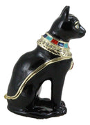 Ancient Egyptian Bastet Cat Goddess Pewter Austrian Crystals Trinket Jewelry Box