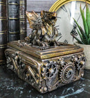 Ebros Bronzed Steampunk Cyborg Dragon Jewelry Box Figurine 9.5"L Robotic Serpentine