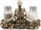 Ebros Meditating Skeleton On Graveyard Of Skulls Salt & Pepper Shakers Holder