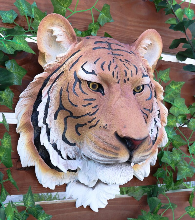 Ebros Orange Bengal Tiger Wall Bust Sculpture Tropical Jungle Predator Figure