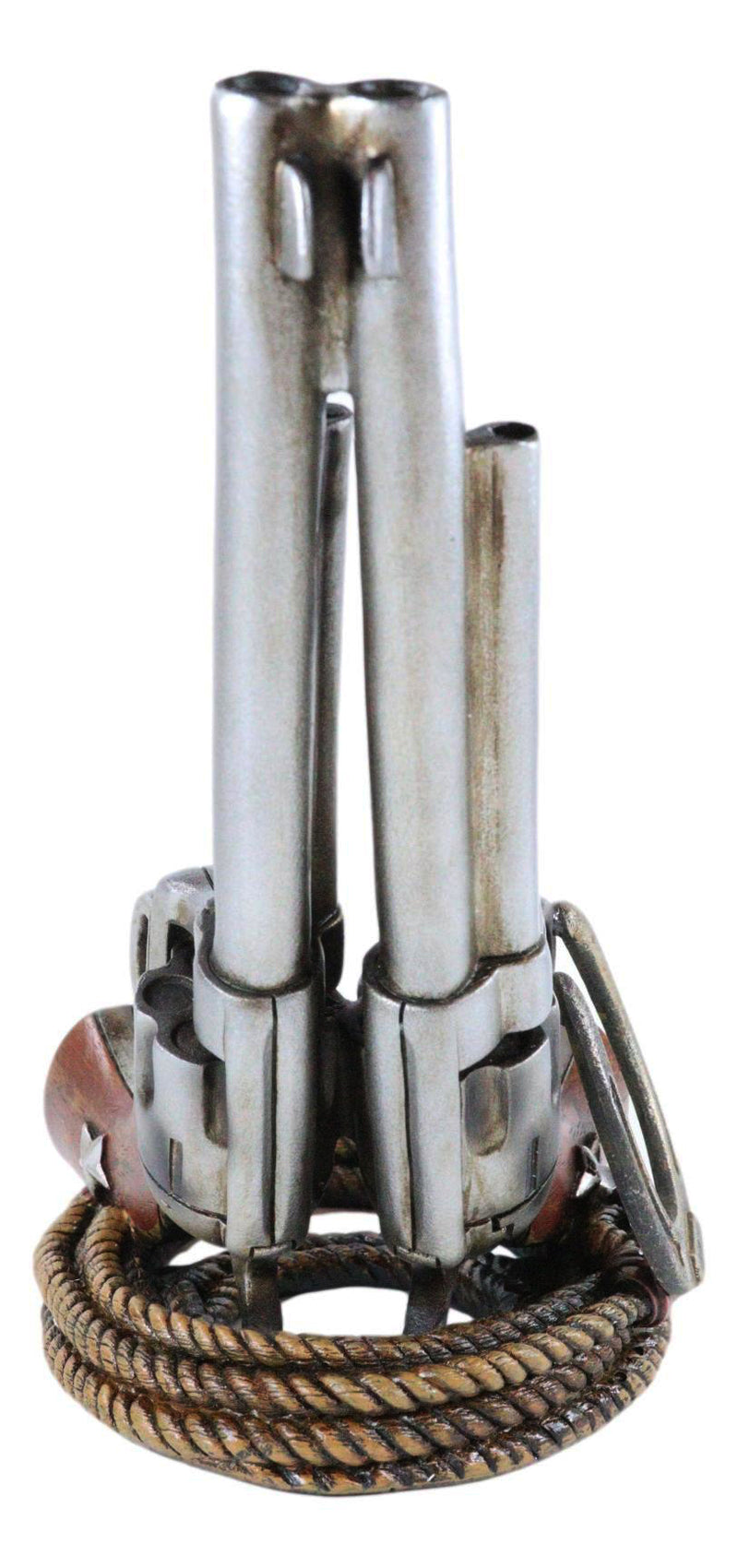 Country Western Cowboy Six Shooter Gun Pistols Horseshoe And Ropes Wine Holder