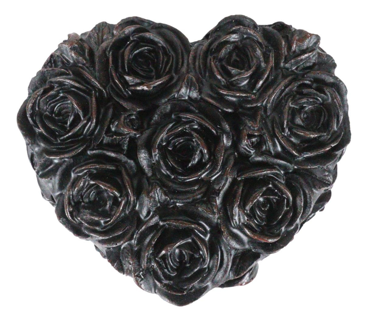 Beauty From Ashes Dark Romance Gothic Black Roses Heart Decorative Jewelry Box