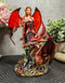 Ebros Red Fairy Dragon Figurine 8"H Pixie Fire Fairy W/ Chained Dragon Figurine