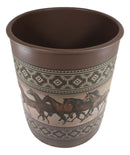 Ebros Western Running Horses With Southwest Navajo Vectors Waste Basket Dry Trash Bin