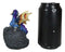 Metallic Blue Iridescent Wyrmling Dragon On Faux Geode Crystal Rock Figurine