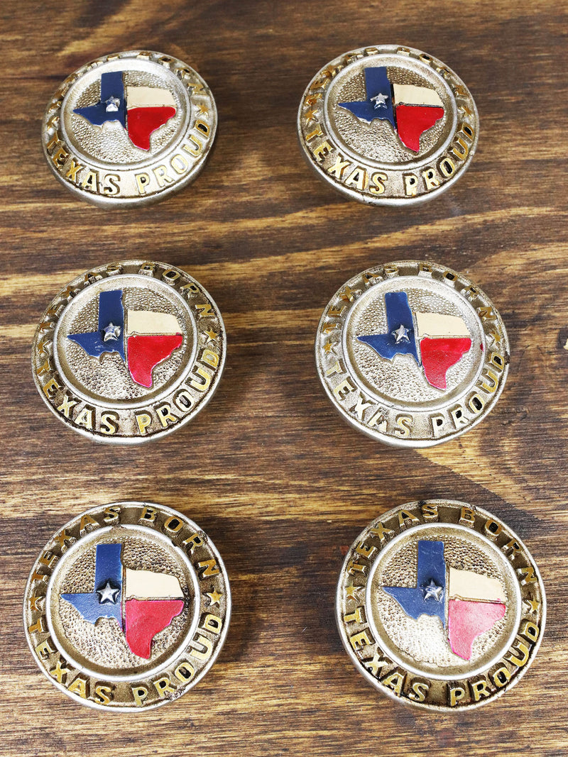 Set Of 6 Western Texan Map Texas Born And Proud Drawer Cabinet Furniture Knobs