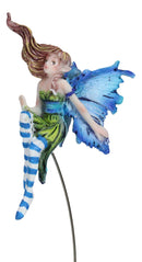 Amy Brown Strange Encounter Blue Dragon With Toadstool Pixie Fairy Figurine
