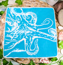 Ebros Nautical Giant Octopus Blue Large Dinner Plate Set of 2 Square 10.75"D