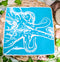 Ebros Nautical Giant Octopus Blue Large Dinner Plate Set of 2 Square 10.75"D