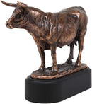 Ebros 9.5" L France Charolais Cattle Cow Bronze Electroplated Figurine with Base