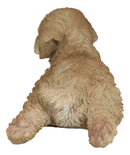 Realistic Adorable Cockapoo Spoodle Puppy Dog Lying On Belly Figurine Pet Pal