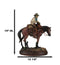 Western Desert Cowboy On Saddleback Brown Stallion Horse By Cactus Figurine