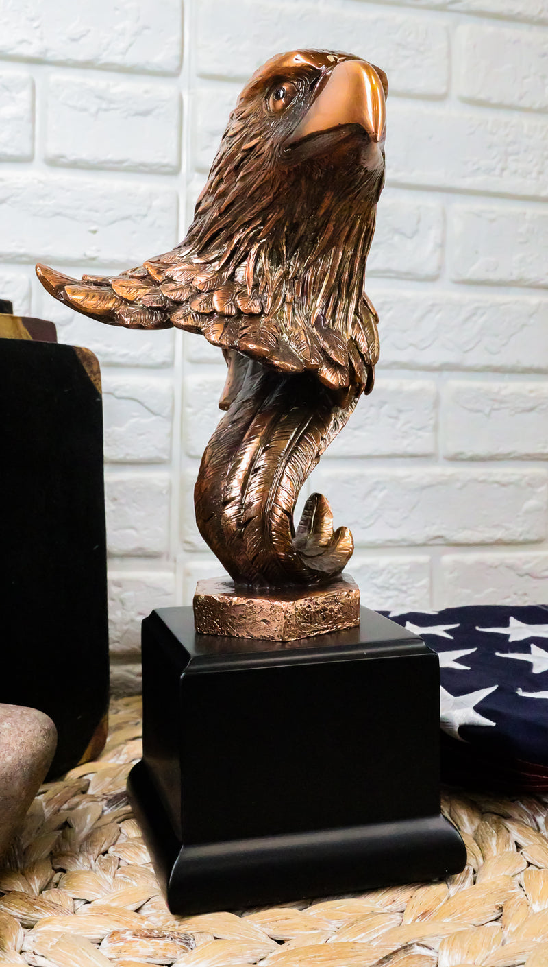 Large Majestic American Bald Eagle Head Bust Bronze Electroplated Resin Figurine