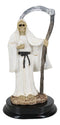 White Santa Muerte With Scythe Figurine 5.5" Tall Bone Mother Angel Of Purity
