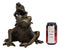 Ebros Gift Large 9.75" Tall Aluminum Metal Whimsical Tiki Trio Frog Family On Acrobatic Piggyback Garden Statue Zen Feng Shui Frogs Home Garden Patio Pool Pond Decorative Sculpture